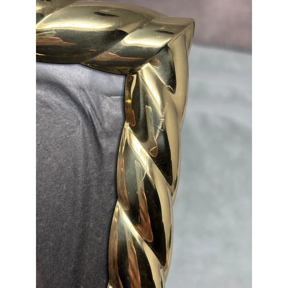 Vtg Gold Twisted Rope Metal Picture Frame 5x7 Hollywood Regency Decor Set of 2